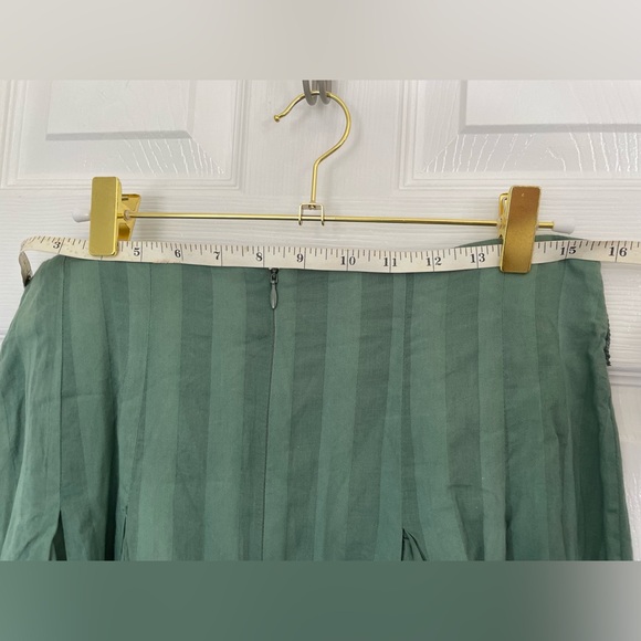 TULAROSA Revolve Kade Pant Green Striped Pleated Wide Leg Trousers Size Large - Picture 13 of 13